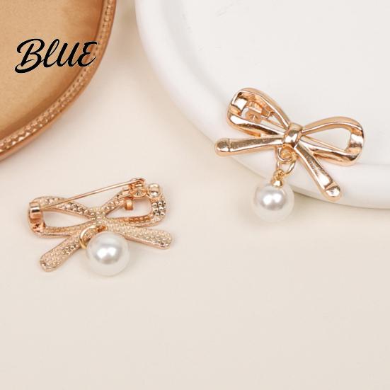 Anti-oxidation Brooch Pin Bow Shape Alloy Lapel Pin with Imitation