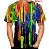 Summer Round Neck 3D Graffiti Print Top Fashionable Casual Short Sleeved Men's T-shirts