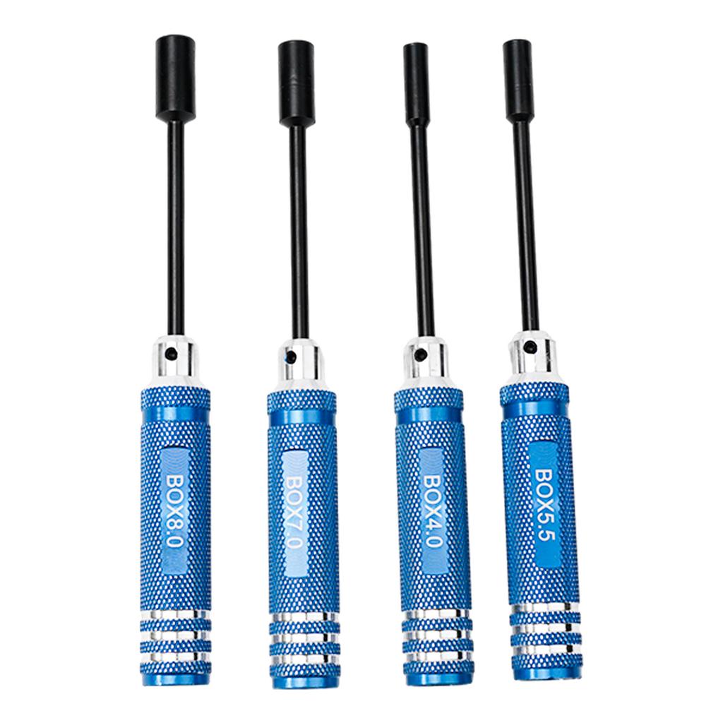 Hex Nut Driver Socket Screwdriver Set 4Pcs 4mm 5 5mm 7mm 8mm for RC Model Helicopter Airplane Car Boat Maintenance Tool Kit