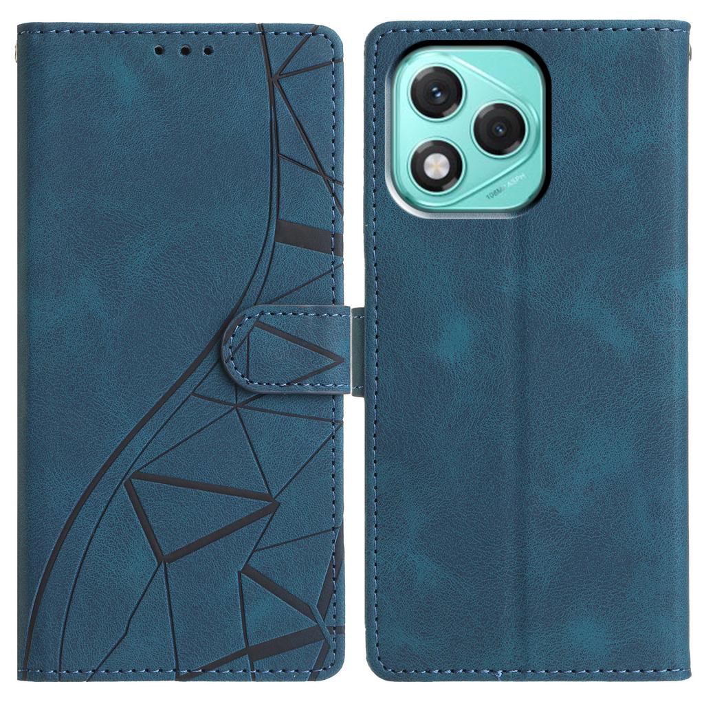 For Honor 400 Lite Case Wallet Stand Imprinted Triangle Pattern Leather Phone Flip Cover