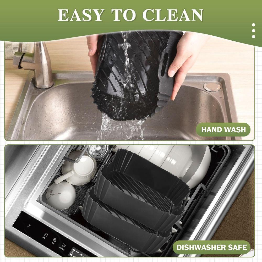 Baking Mold Silicone Airfryer Basket Liners Non-Stick Reusable Silicone Baking Tray Square Shape Air Fryer Liners Cooking