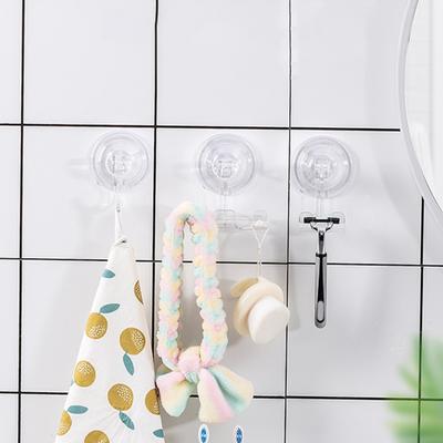 1 Set Wall Hook Traceless Wall Mounted Acrylic Washing Cloth Door Hanger for Bedroom