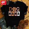 Dog Mama Printing Cottn T Shirts WomenRound Neck TShirt Graphic Clothing Short Sleeve Vintage Top Printed Clothes Classic Tees