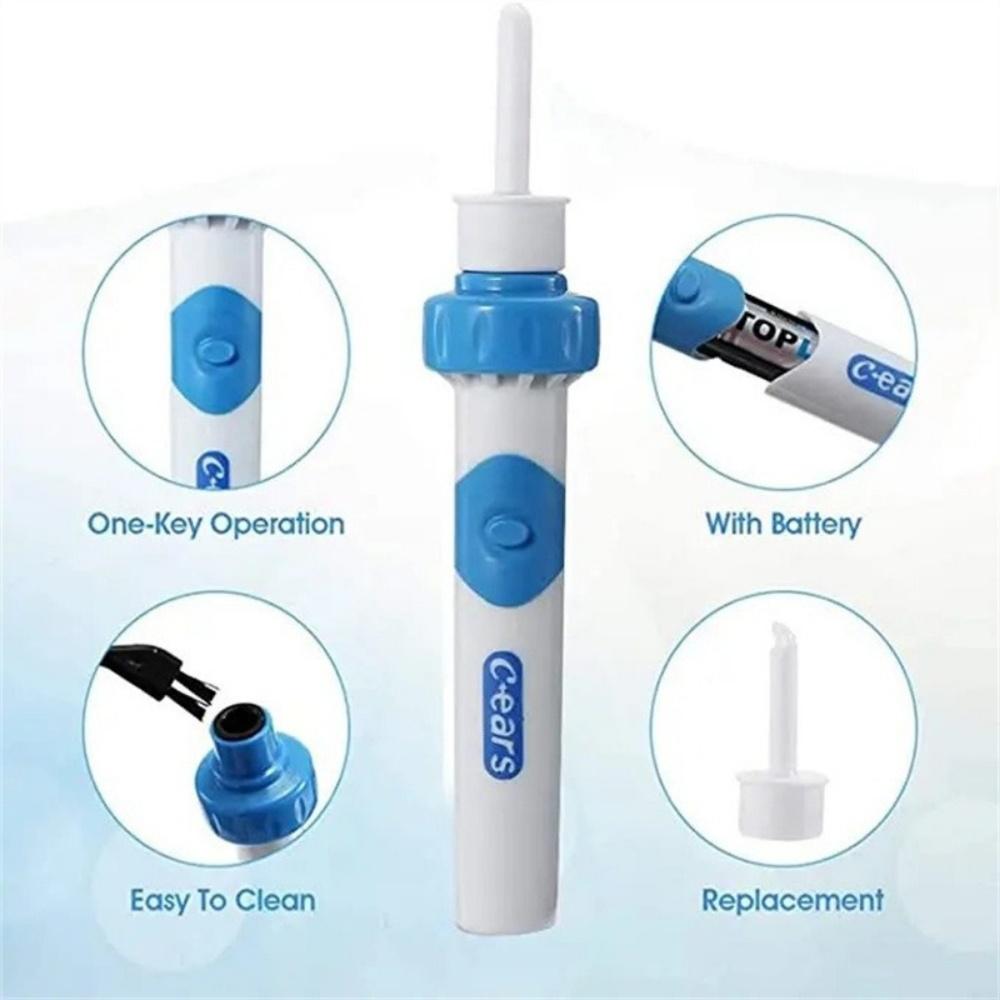 1 Set Safe Vibration Painless Vacuum Electric Cordless Ear Wax Pick Cleaner Remover Spiral Ear-Cleaning Device Dig Wax Earpick
