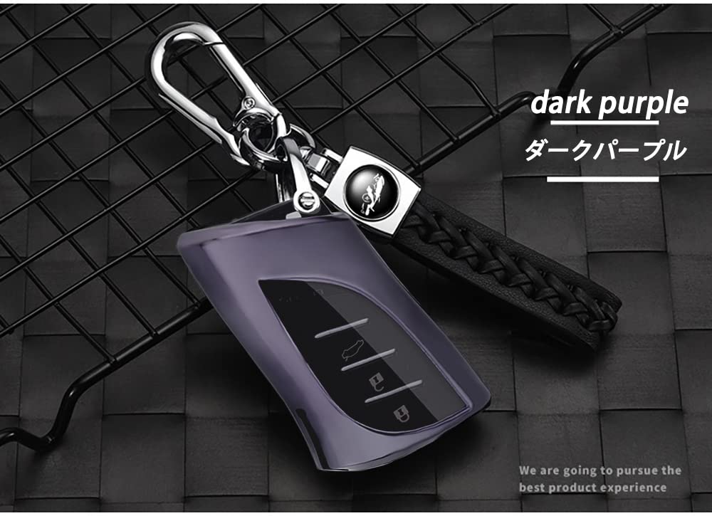 yoshinari LC LS UX NX ES LX RZ Exclusive Luxury Key Case Key Cover Key Shell for Lexus, dark purple