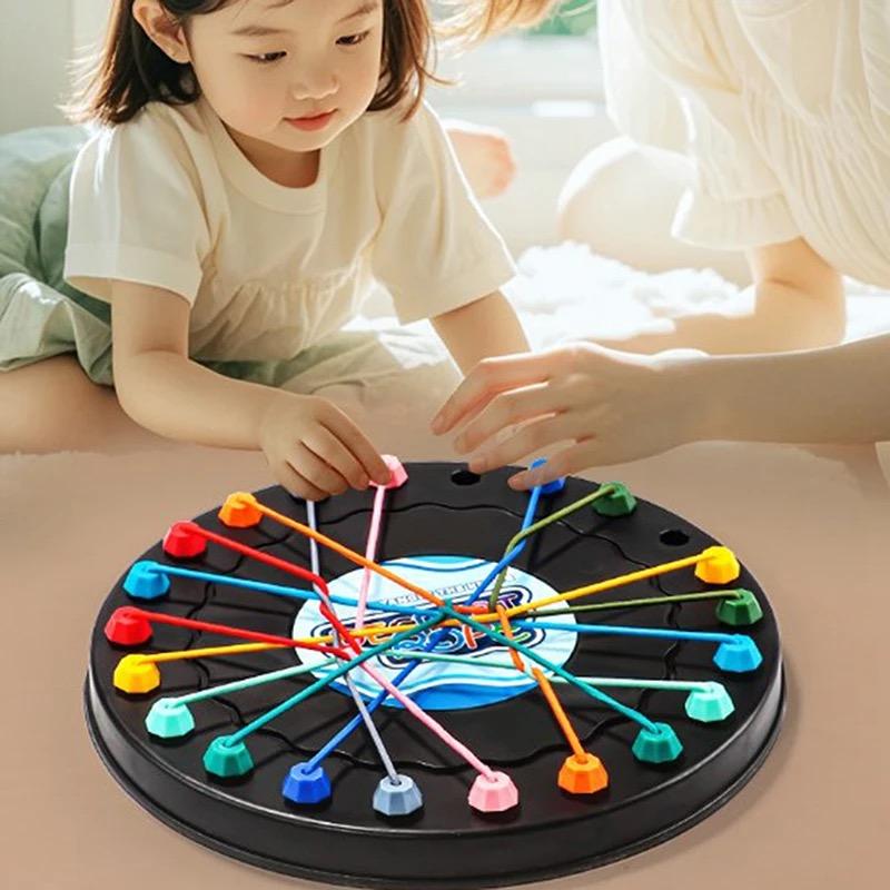 Children Rope Knots Sensory Social Board Game Logical Thinking Challenge Twisted Connected Line Brain Strategy Table Game