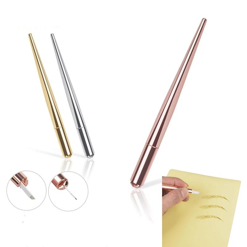 1 Stück Manuelle Metall-Stickerei Augenbrauen-Tattoo-Maschine Stift Permanent Make-up Microblading Griffstift für Tattoo-Kosmetik Zubehör