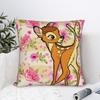 Bambi Floral Square Pillow Cases  Cushion Covers Fashion Polyester Decor Pillowcase for Car 40x40cm