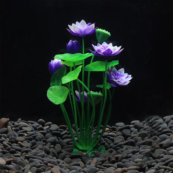 Aquatics Grass Flower Simulation Wedding Favors Plastic Artificial Lotus Fish Tank Ornament for Party
