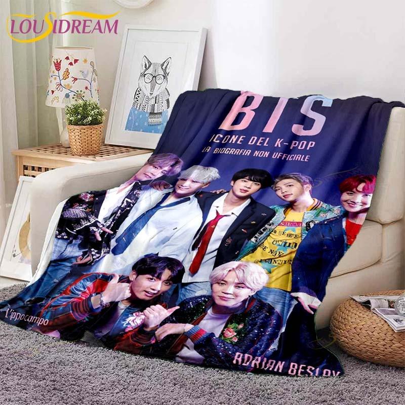 Newest Kpop Bangtan Boys Blanket Sofa Bed Blanket Super Soft Warm Blanket Cover Fleece Throw Blanket