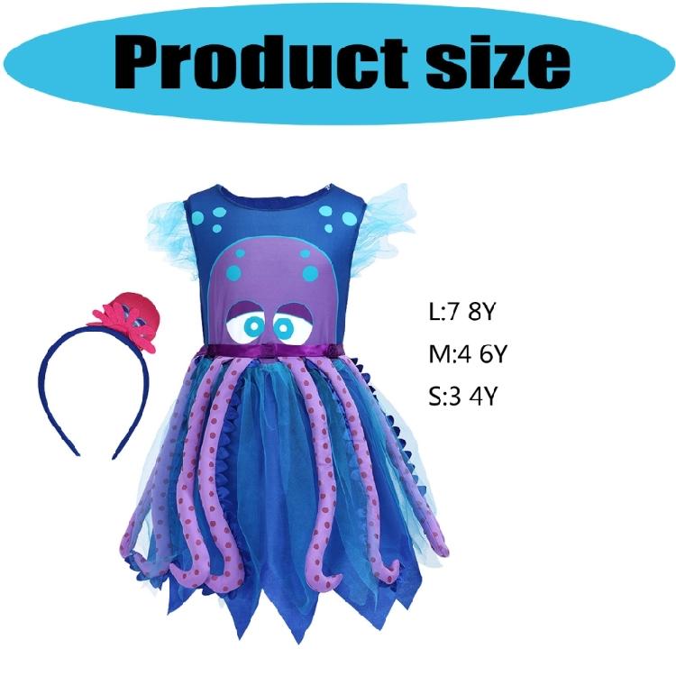 Fun and Creative Octopuses Outfit Set Adjustable Headband Skirt Costume Accessories for Theme Parties Comfortable Wear