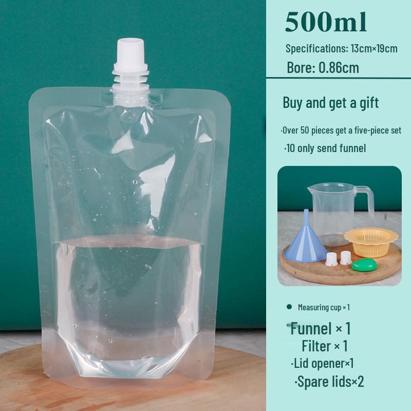 Disposable Transparent Spout Pouch for Soy Milk, Tea, and Juice