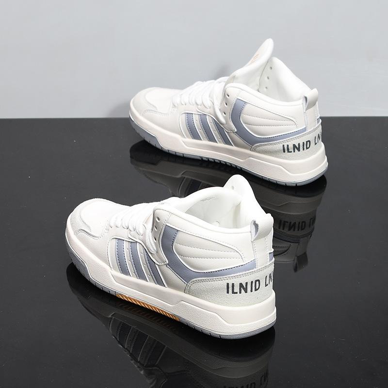 High-top shoes autumn new leather leather waterproof board shoes sports shoes inner height increase 21 38