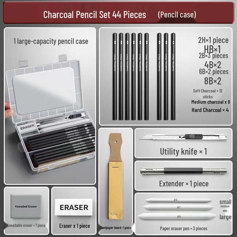 Art Student Sketching Pencil Set - Quick Sketch 2B & Charcoal for Beginners