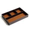 Storage Tray With 5 Compartments Durable Faux Leather Nightstand Organizer Tabletop Tray For Keys Pocket Glasses Stationery
