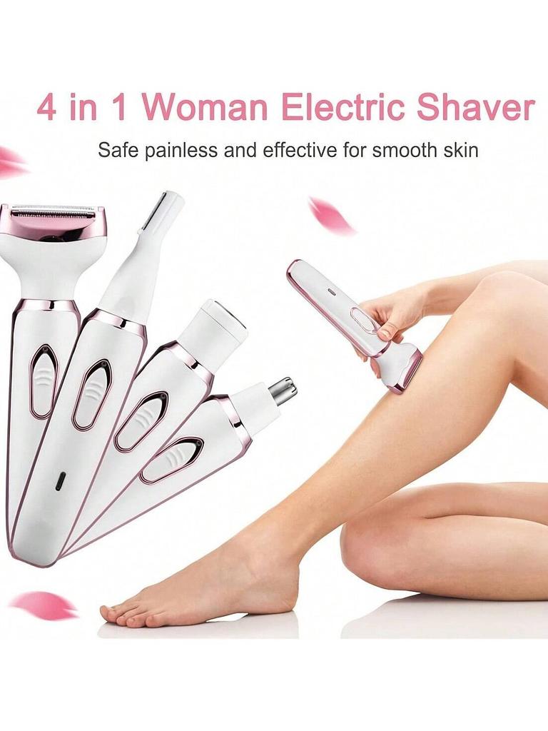 4'ü 1 Arada Bayan Tüy Usturası Epilatör Vücut Kılı Kesici Bakımcı Tüy Alma Usturası Bikini Kasık Burun Kaş Kılı Kesici