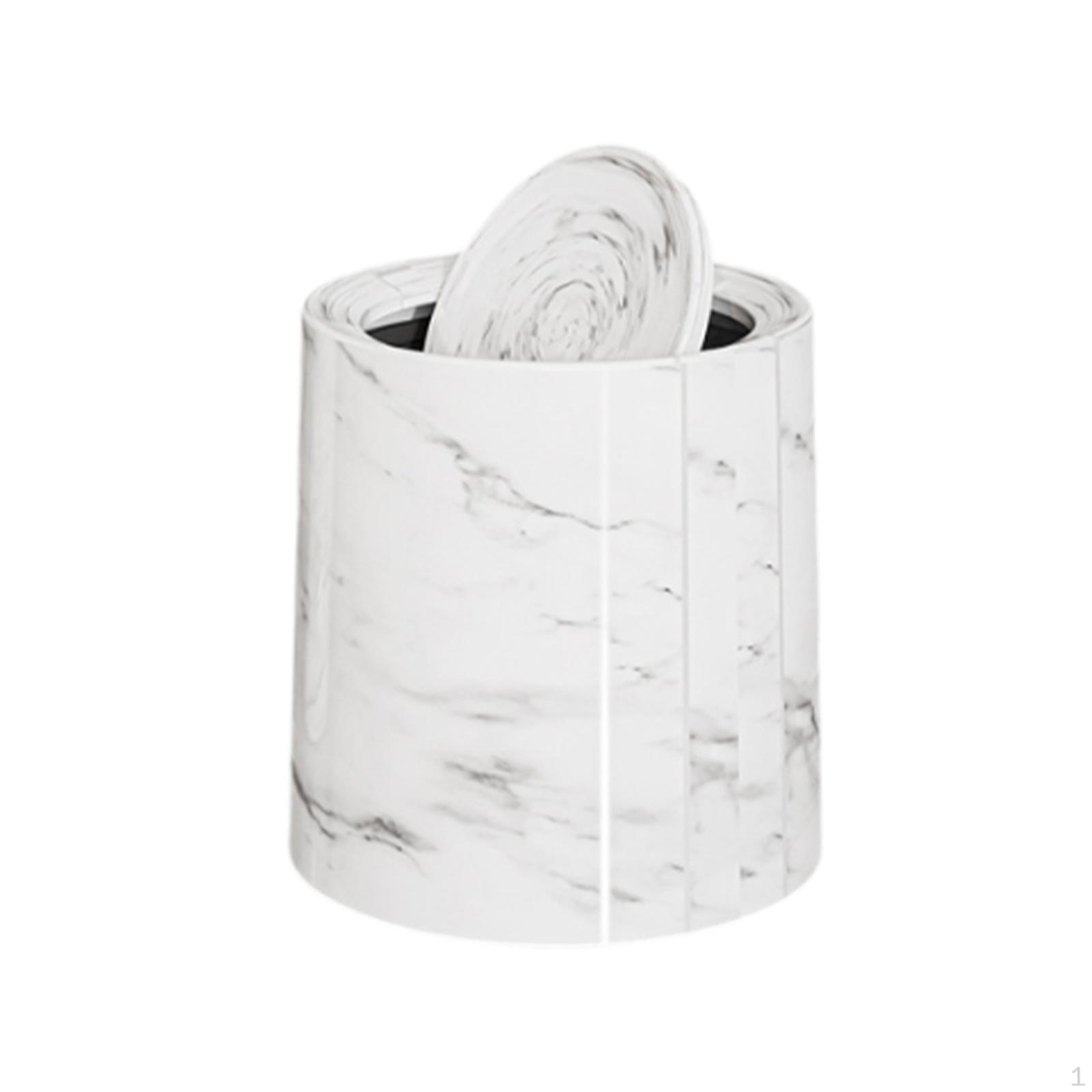 

Wooden Trash Can with Lid for Bathroom, Kitchen, Laundry Room, Office, And Restroom. White M