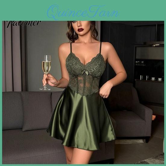 Slip Loungewear Comfortable Women Satin Nightdress Spaghetti Straps Lace V Neck Short Nightgown Nightgown Sexy Sleeveless Mini Dress Nightwear