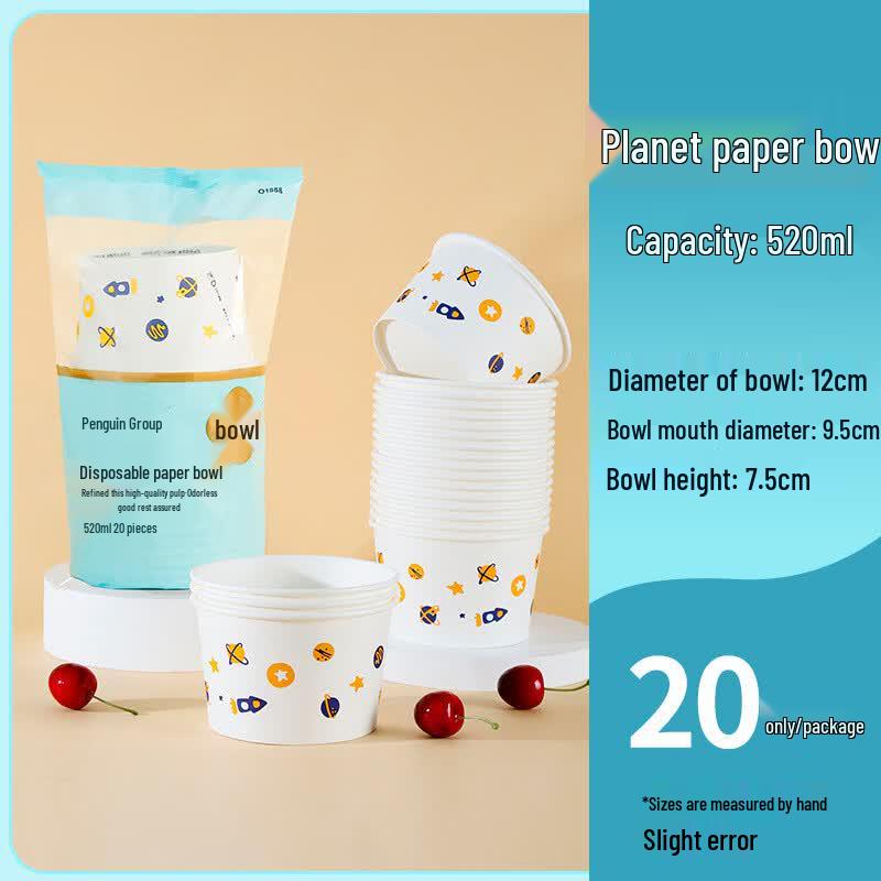 Penguin Group Disposable White Paper Bowls