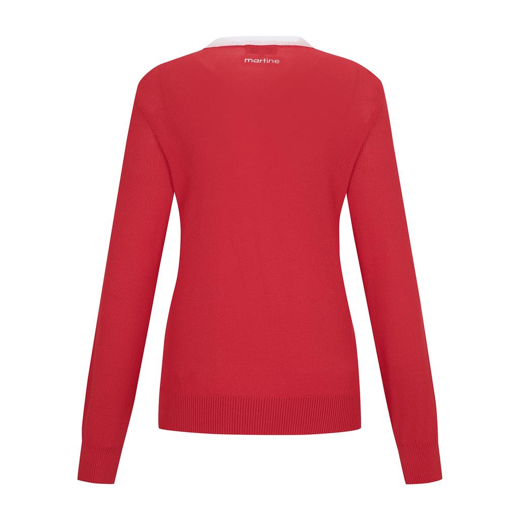 MARTINE GOLF Round Lecture Long Sleeved Knit_Red