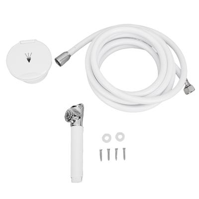 Hand Press Shower Head with 2.5M Hose Side Mount Stainless Steel Water Saving Pressurized Shower Kit for Yacht RV