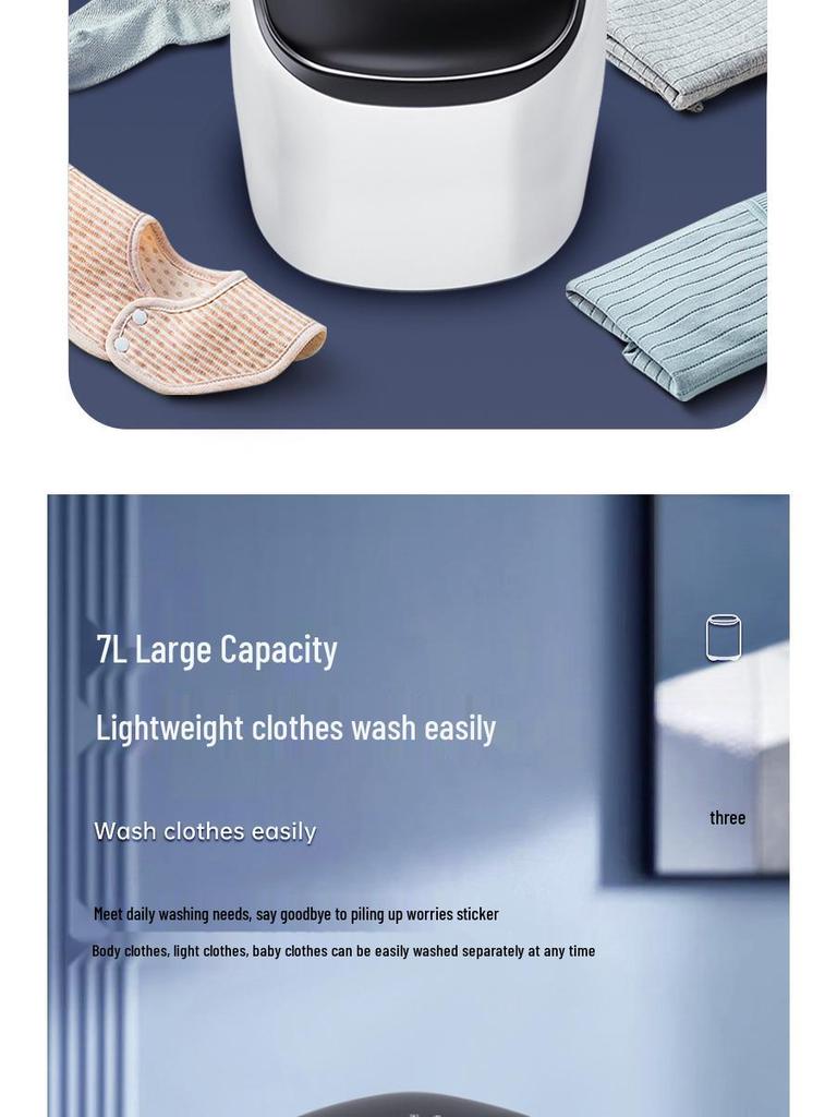 Kompakte vollautomatische Mini-Waschmaschine & Trockner für Unterwäsche und Intimwäsche - Hochtemperaturwäsche, perfekt für Socken