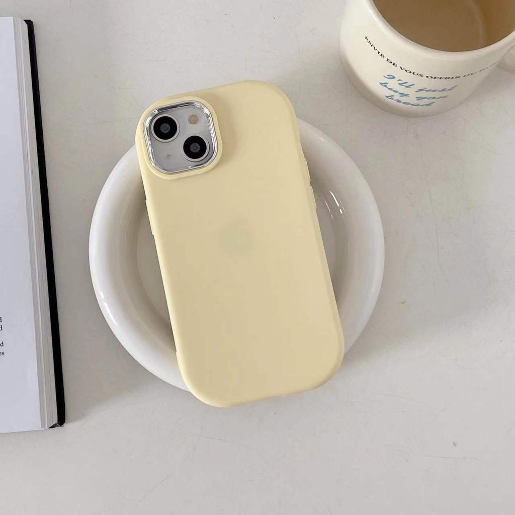 Solid Color Fat Dundo Is Suitable for IPhone15 Simple 16promax Mobile Phone Case 14/13pro Anti-fall 12 Electroplating