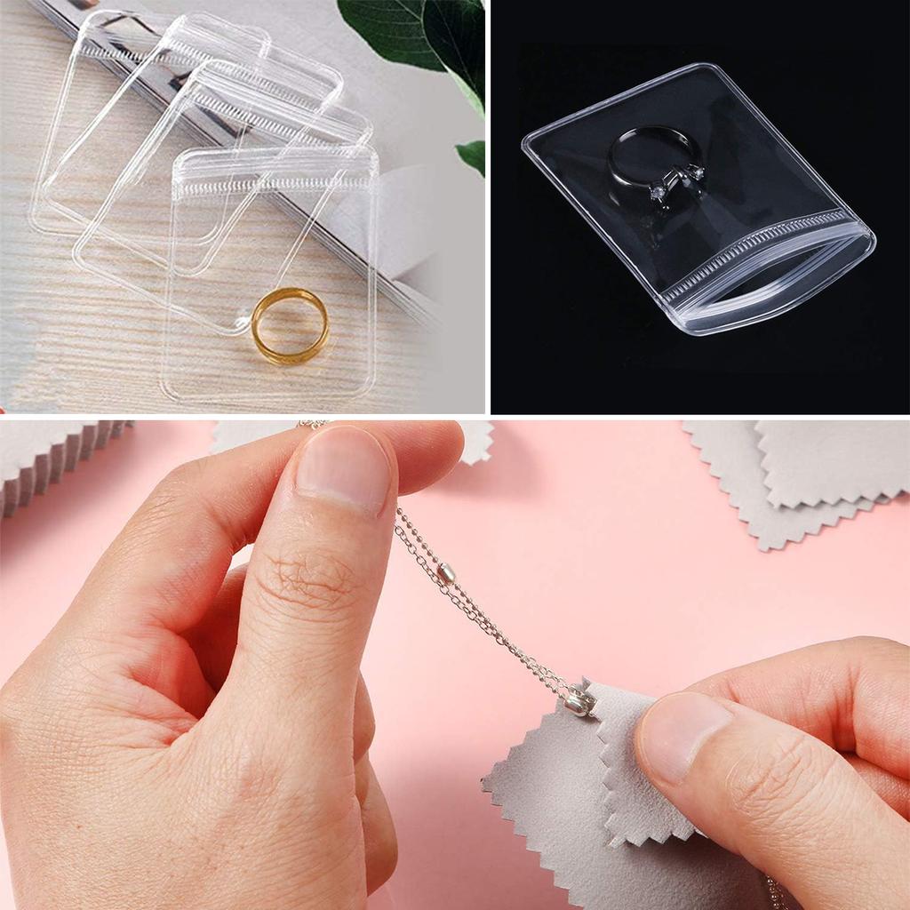 Velvet Jewelry Display Tray Set, Exquisite Jewelry Organizer, Portable Ring, Earring, Necklace Storage Box, Anti-Oxidation Pouch