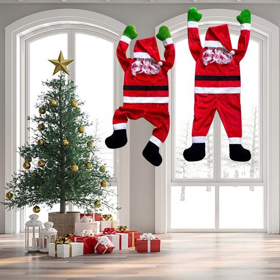 Christmas Pendant Decoration Festive Santa Claus Fleece Car Window Wall Decoration Christmas Party Supplies