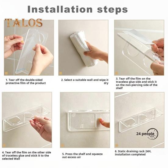 An der Wand montierter Acryl-Kammständer-Organizer. Einfache Installation. Platzsparendes Design. Haar-Tool-Organizer. An der Wand montierter Haarkammhalter.