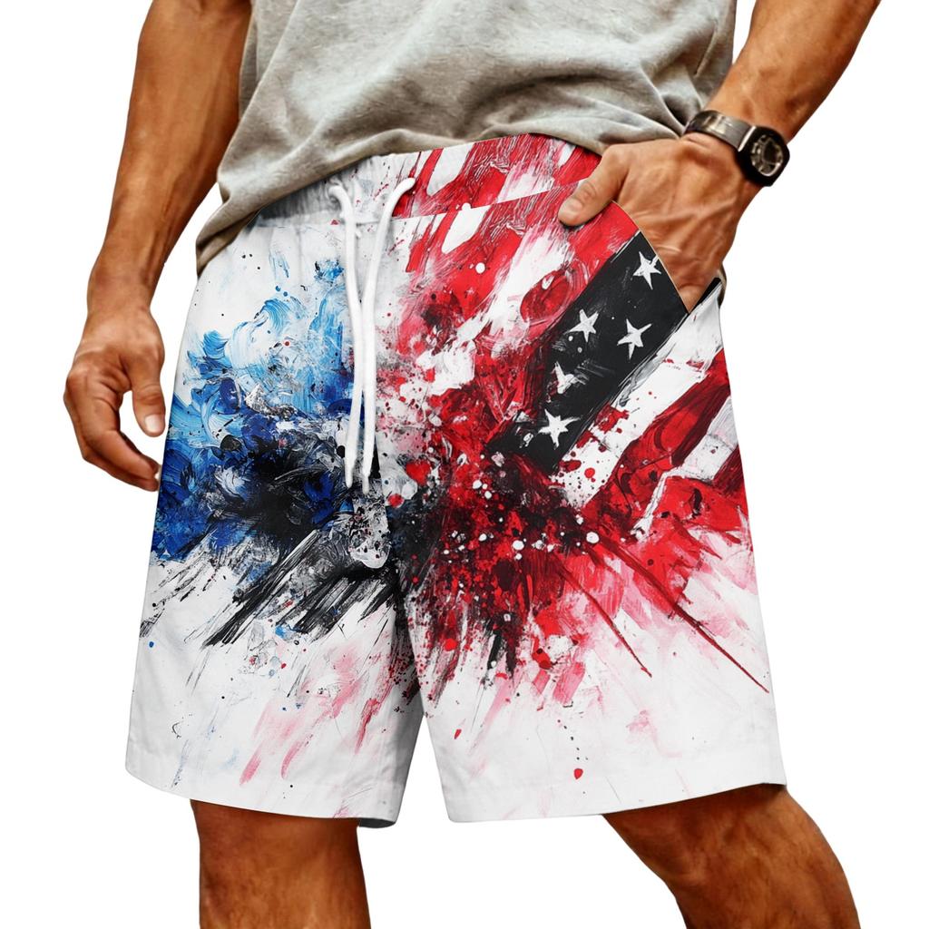 Men's Casual Trendy Colorful Printed Shorts - Men's Drawstring Sports Breathable Shorts