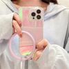 Ins Korea Laser Gradient Wrist Loop Strap Phone Case For Iphone 13 Pro Max 12 11 Pro X Xr Max Clear Lens Protection Laser Cover
