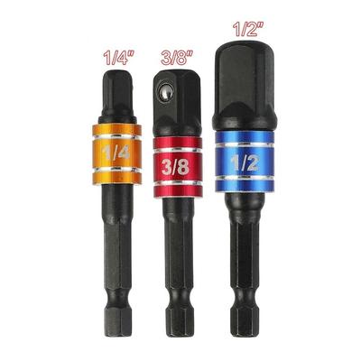 1/4 3/8 1/2 Socket Adapter Chrome Vanadium Steel Hex Shank