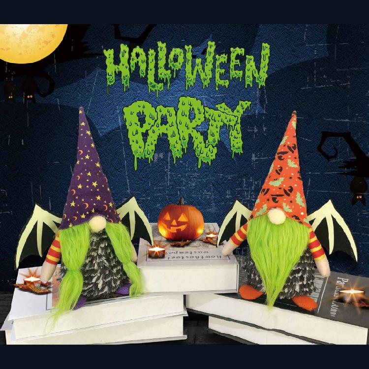 Luminous Halloween Gnome Plush Dwarf Decorations Faceless Plush for Doll Party D