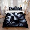 3pcs Cool Nine Tailed Fox Quilt Set Soft and Comfortable Bedroom, and Dorm Decor Bedding Set 1 Quilt Cover + 2 Pillowcases.L019