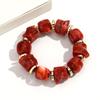 Boho Multicolor Resin Irregular Square Beaded Bracelet for Women Men New Trendy Acrylic Geometric Strechy Bracelet Jewelry Gifts