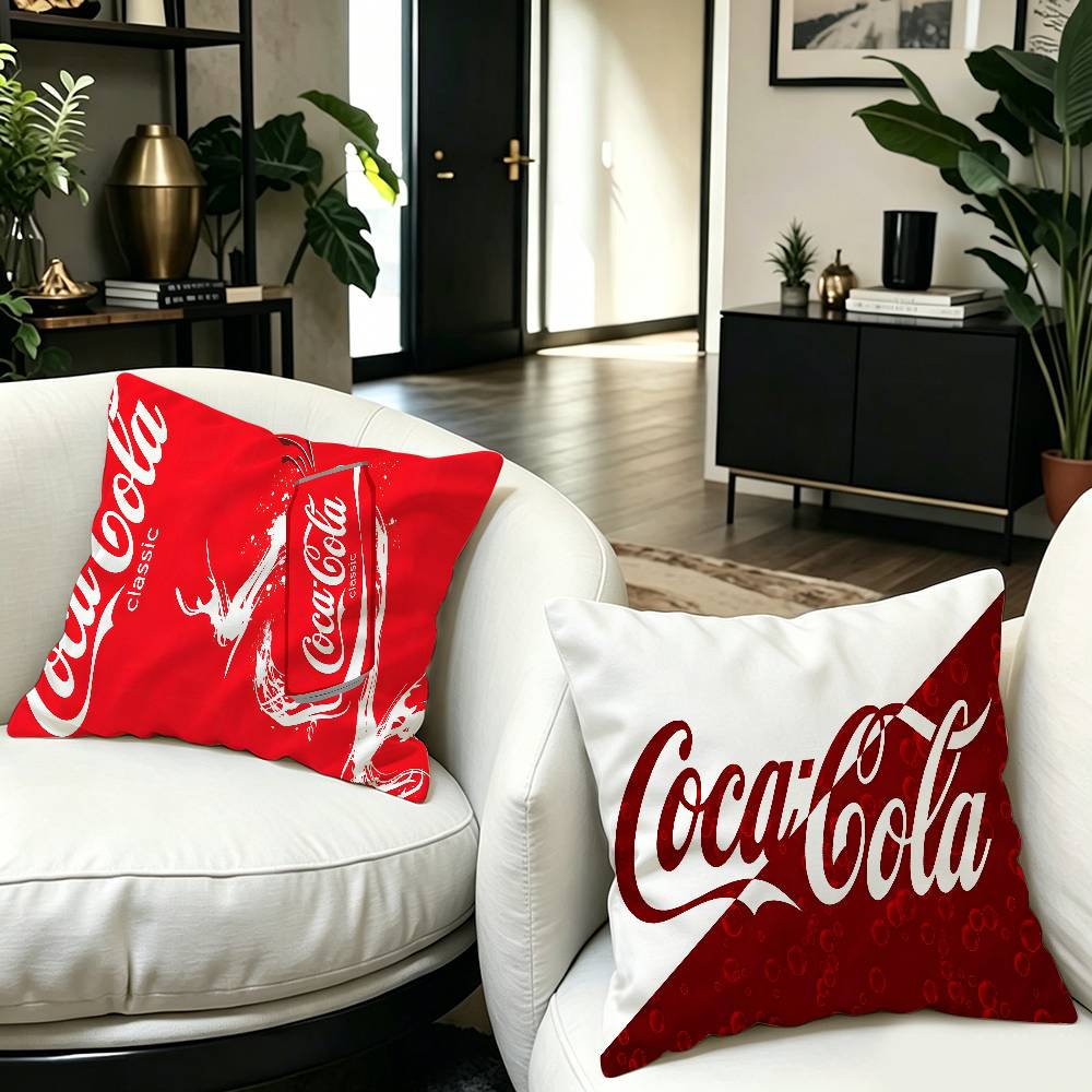 C-Cocas C-Cola Vintage Logo Cushion Cover Inches Farmhouse Decor Home Throw Pillow Covers for Couch Decorations