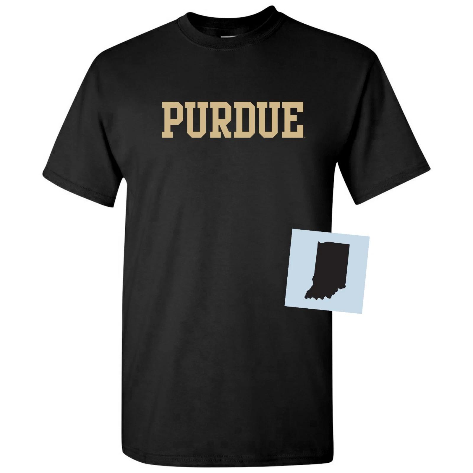 NCAA Purdue Boilermakers Basic Block T Shirt & Indiana Vinyl Decal Bundle 4XL