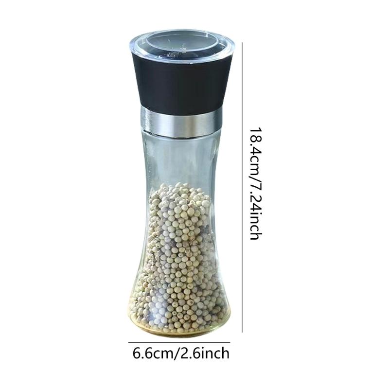 Manual Salt Grinder Peppers Manual Mill Glass Texture Spices Mill Kitchen Seasoning Tool Present for Baking Enthusiasts