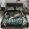 Three-Piece Quilt Cover Painted Shark Children'S Bedding Boys And Girls Quilt Cover Pillowcase Home Textile Kit