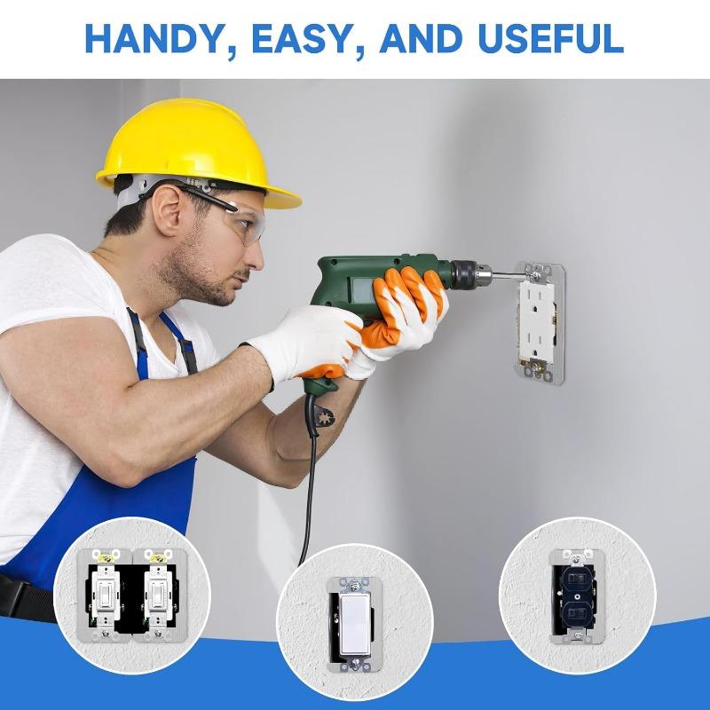 10PCS Socket Wall Platess Gasket Wall Platess Electrical Socket and Electrical Box Repair, Fix Loose Socket and Electrical Box