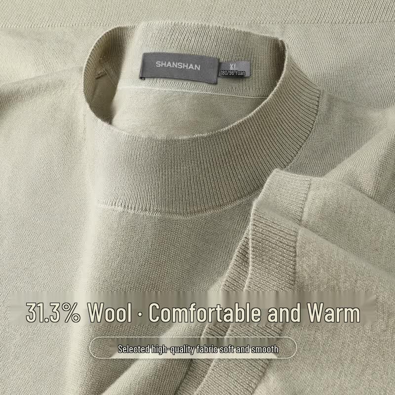 SHANSHAN Men's Summer Wool Blend Knit Tee