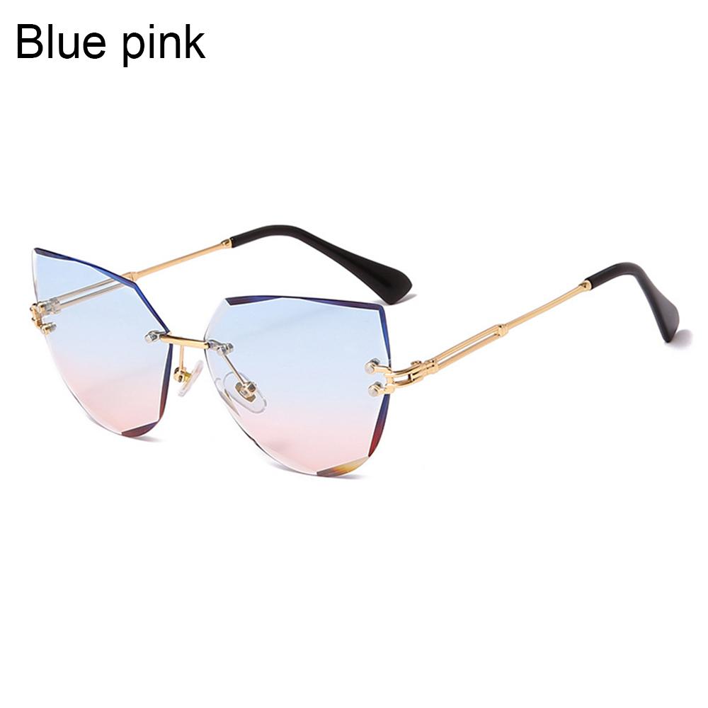 Fashion Eyewear Uv400 Women Metal Sunglasses Cat Eye Sunglasses Rimless Shades
