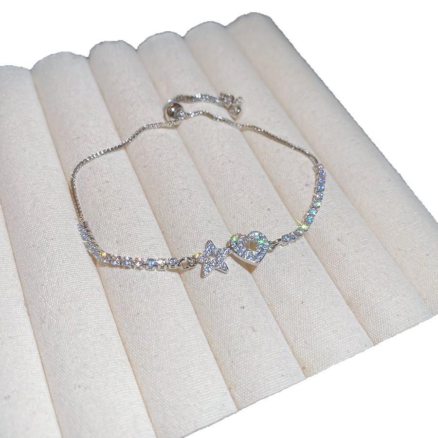 Koreanischer Stil Zirkon Quadratische Schnalle Leichter Luxus Armreif – Eleganter, Vielseitiger Armreif