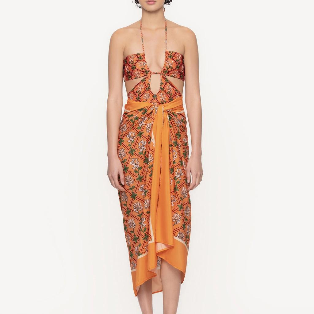 Women 1 Piece Swimwear+1 Piece Cover UP Two Piece Vintage Print Swimsuit Monokini Bikini 2 Piece Swimsuits