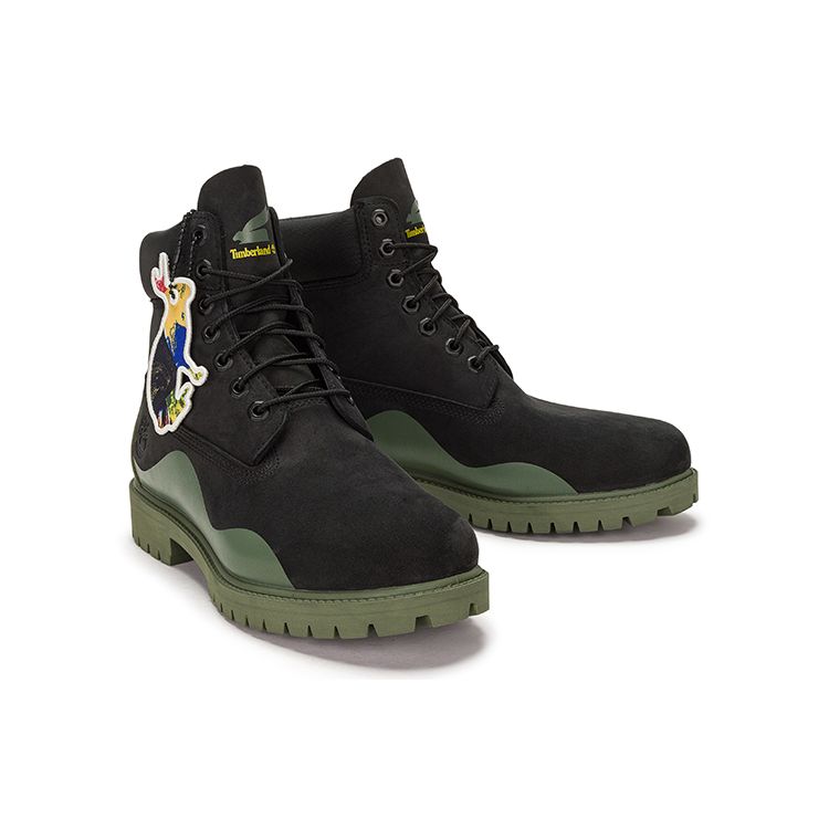 Timberland Bottes d'extérieur courtes en cuir imperméables pour hommes, bottes noires A5UYWW