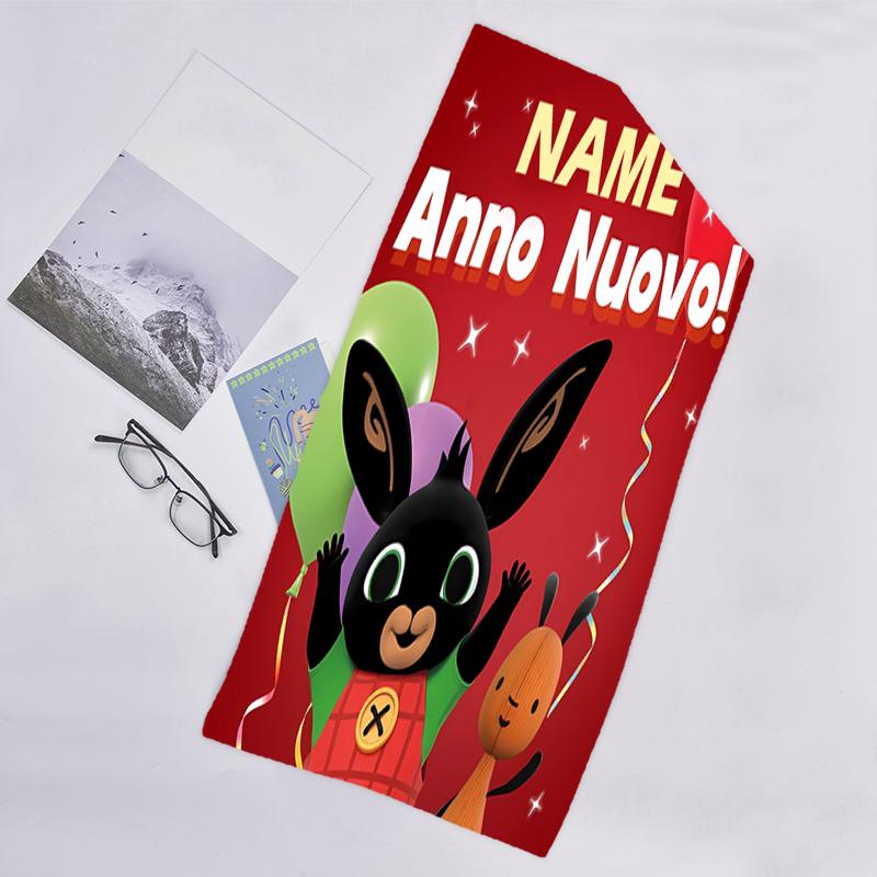 1pc Bing Bunny1 Beach Towel with Custom Name, Beach/Swimming/Bath/Picnic/Camping Towel, Suitable for Seaside Beaches