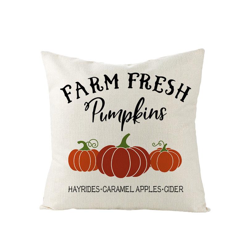 Thanksgiving Pillowcase New Autumn Pumpkin Polyester Peach Skin Printed Sofa Pillow