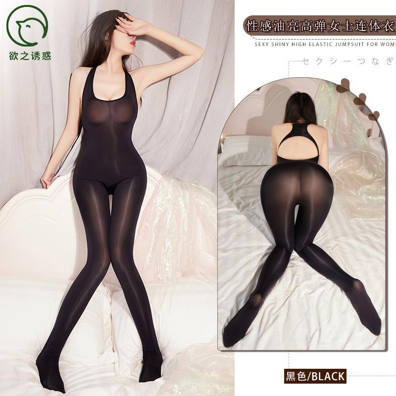 Desire Passion Private Tight Sexy High Elastic Low-Cut See-Through One-Piece Stockings Queen Sexy Body Suits Women Rompers Brs9