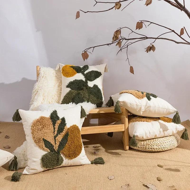 Jmg Clothing Unisex Throw Pillow Case 45X45cm Canves Wool Embroidery Cushion Cover For Noel Party Home Decoration